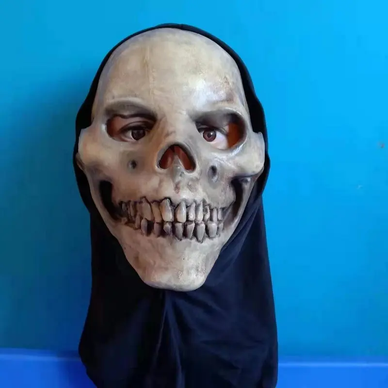 Scary Latex Full Head Mask, Realistic Decayed Face Horror Accessory, Comfortable Fit for Adult Halloween & Haunted House Parties, Accessories