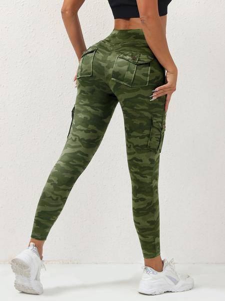 Women's Camo Casual Pants, Tight-Fitting Fitness Leggings, All-Seasons Wear, Moderate Fabric Thickness, Comfortable & Stylish Design, Skinny Yoga Bottoms
