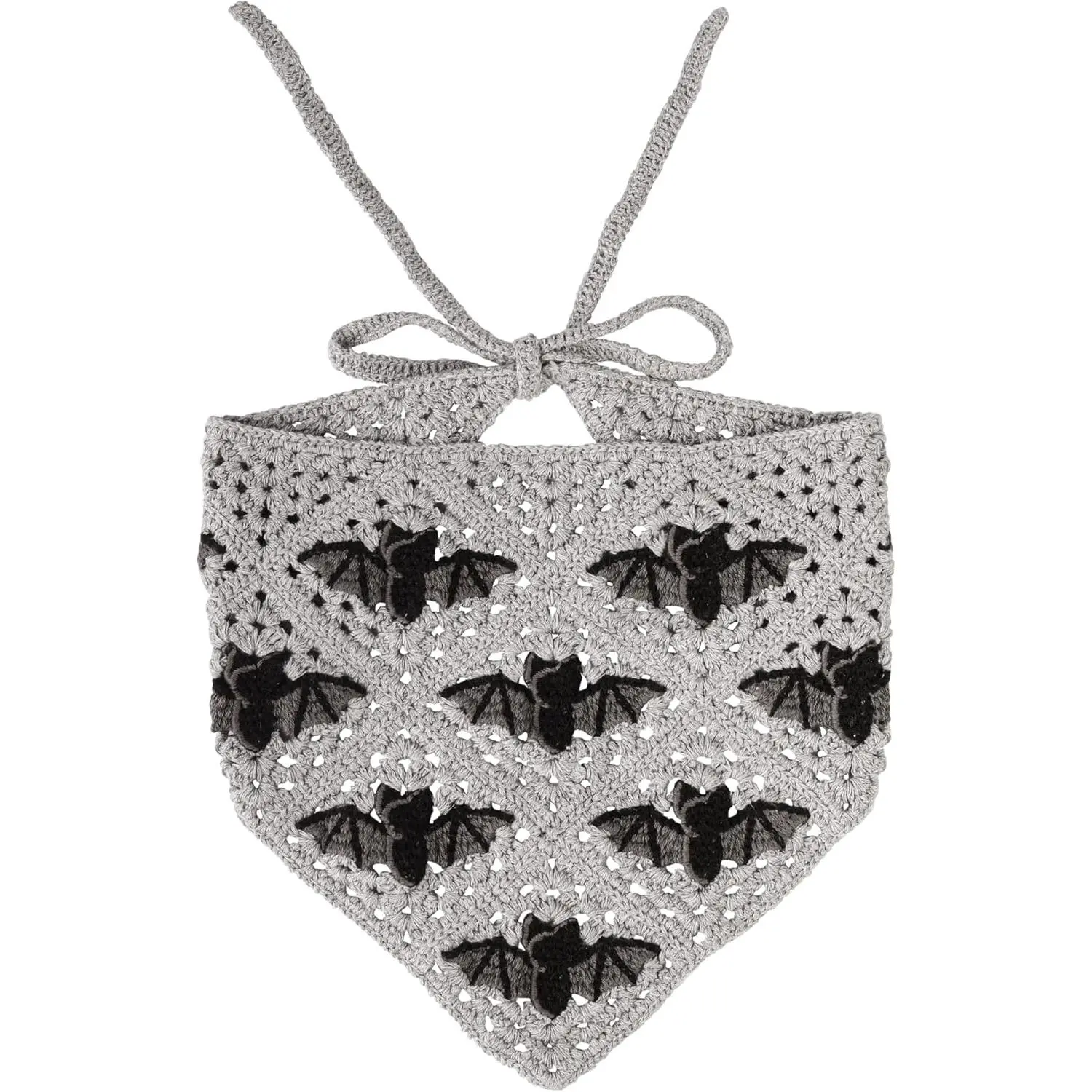 Gothic Emo Grunge Bat Crochet Bandana Hair Accessories, Crochet  Scarf, Goth Halloween Hair Accessories