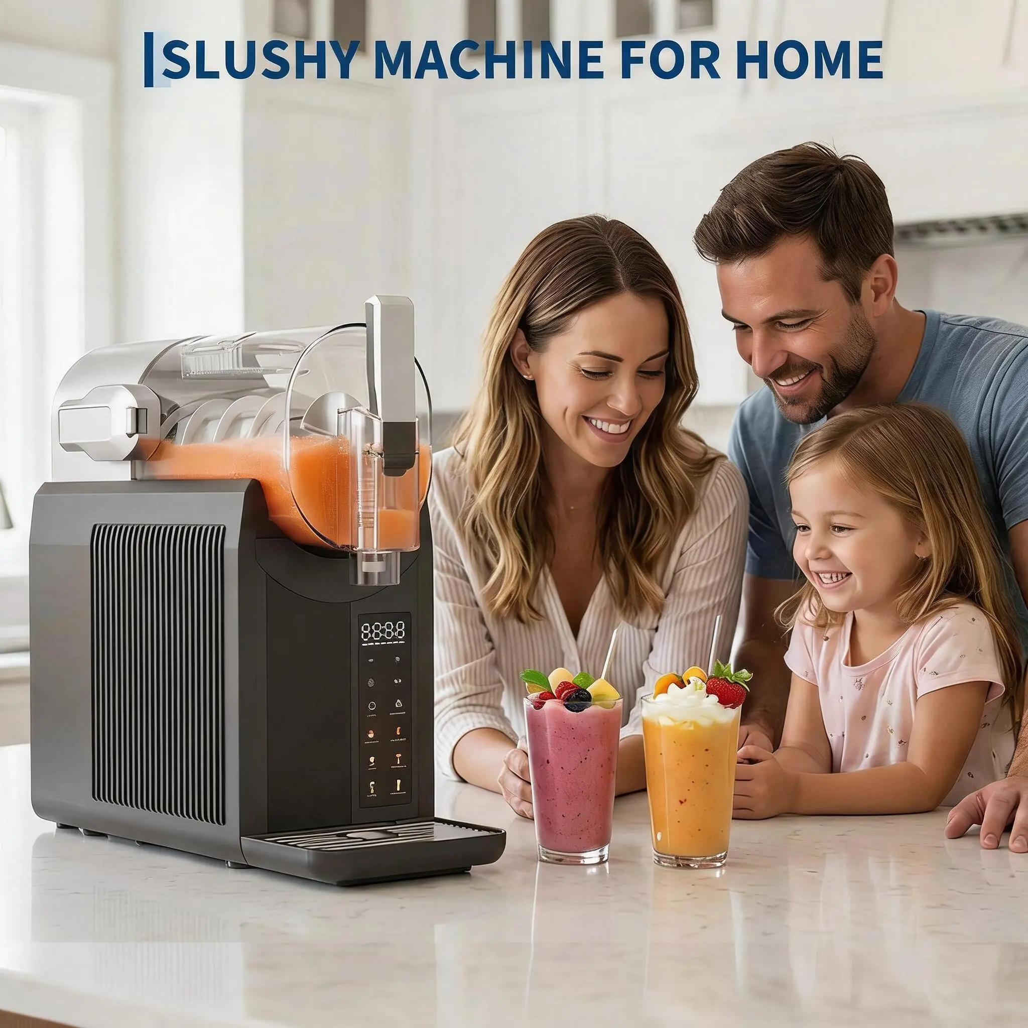 6-in-1 Slushie & Frozen Drink Maker – 2L Stainless Steel, 7 Automatic Programs, LED Display, Auto-Clean – Commercial Grade Countertop Beverage Equipment – For Cocktails, Smoothies, Milkshakes, Parties