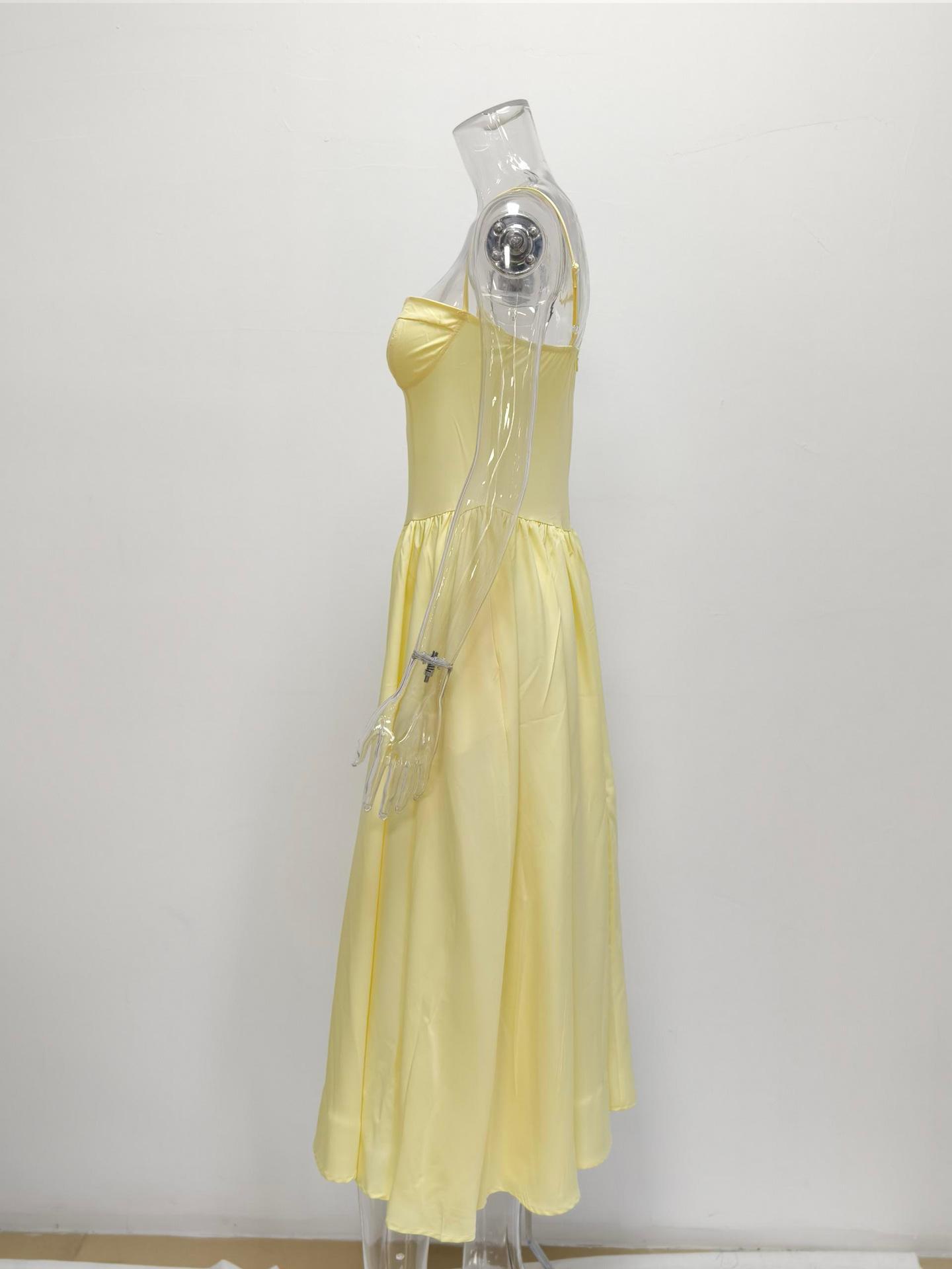 2026 beautiful women's clothing, new spring models, French retro court style solid color suspender dress