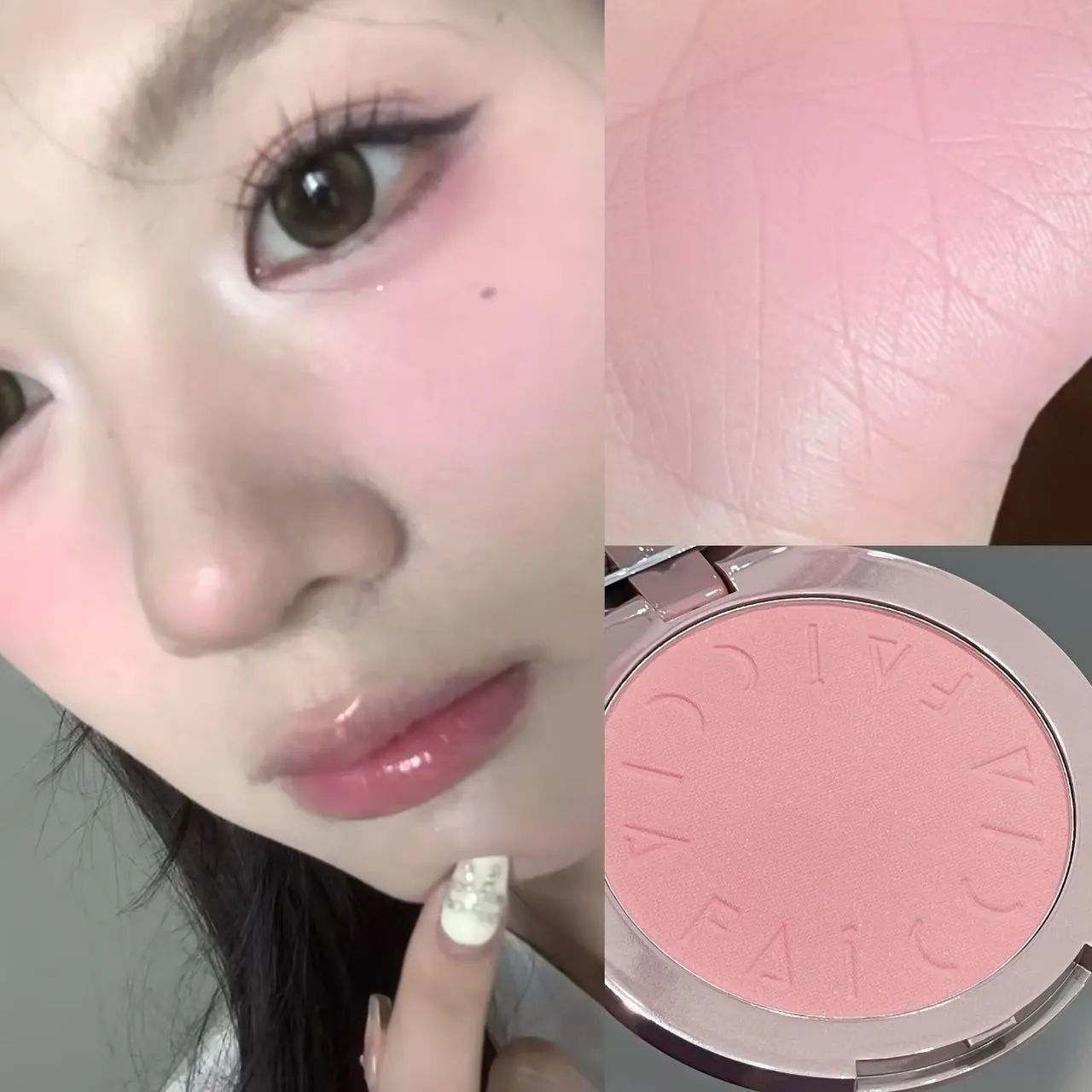 Thin Cherry Silk Single Color Blush, Everyday Versatile Makeup, Fine Powder Easy Blend, Waterproof Sweatproof Long-Lasting, Compact Portable, Natural Finish, Lightweight Natural Look