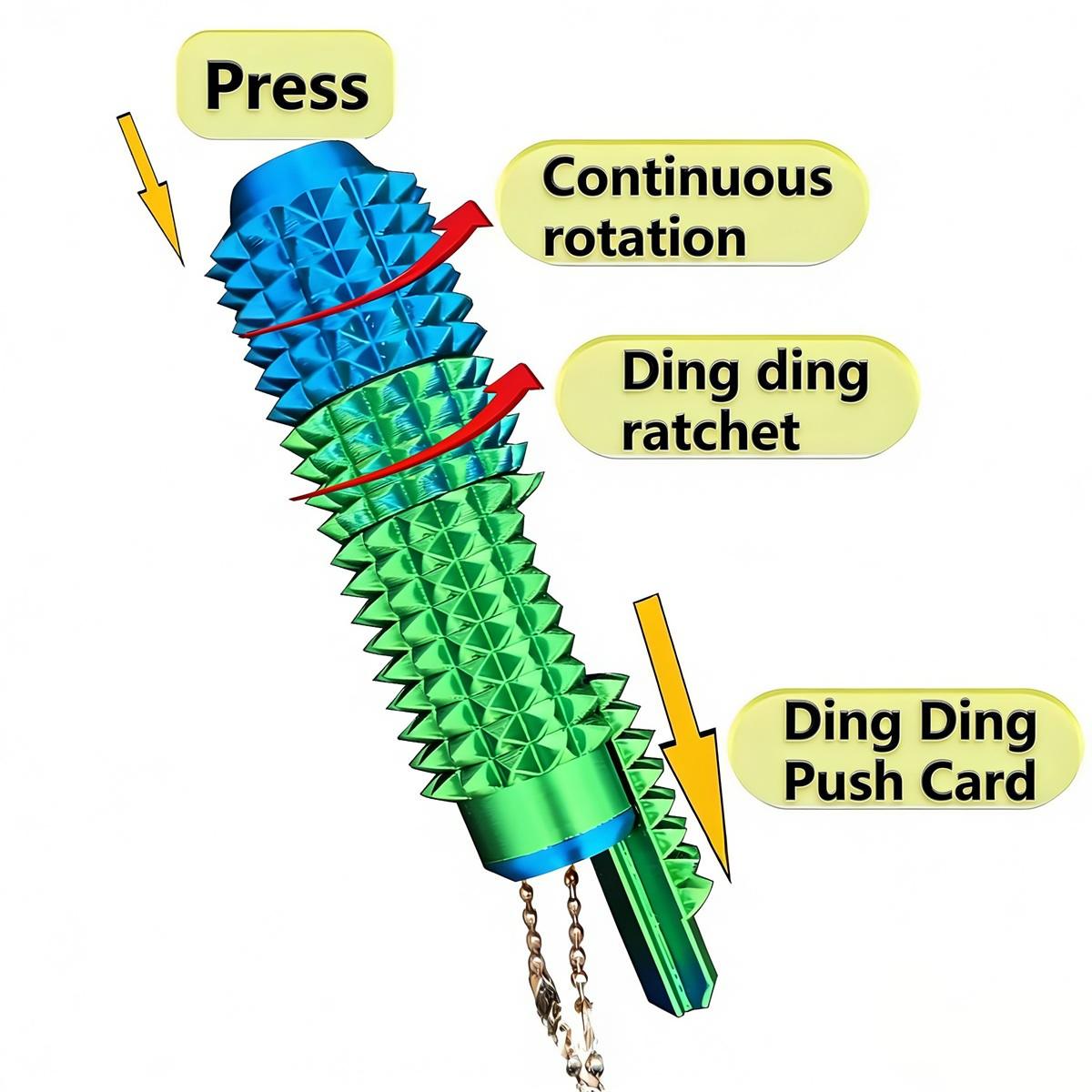 Rotatable Spiked Stress Relief Keychain for Adults 3D Printed Sensory Toy for Anxiety Relief and Focus Support 360° Rotation Ergonomic Design