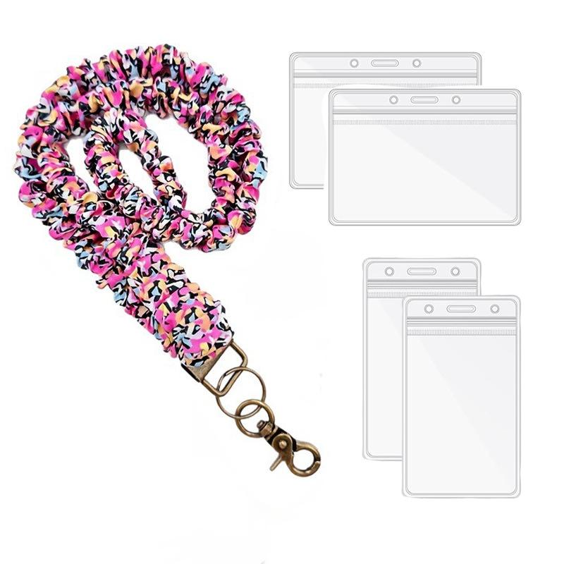 Stretchy PVC Lanyard 17.5-Inch - Soft & Hypoallergenic Fabric - Tangle-Free Design - Perfect for Keys, Badges, & Phones - Handmade Charm Good Luck Gift Bag Keychains Ball Cute Simple Elegant Design Student Welcome Backpack Tags