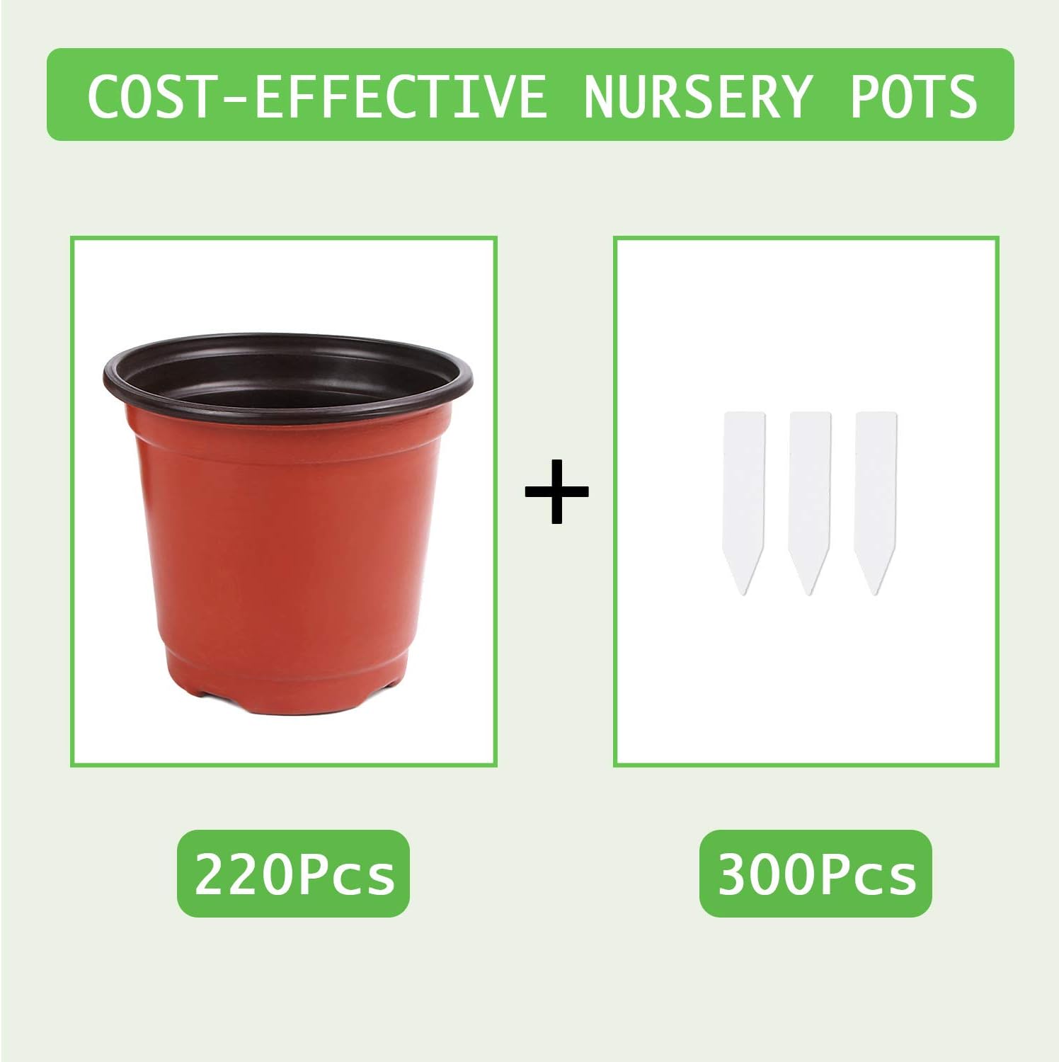 220 count 4 Inch Plastic   Pots Seed Starting Pots Containers with 300 Labels for Succulent Seedling  Transplanting