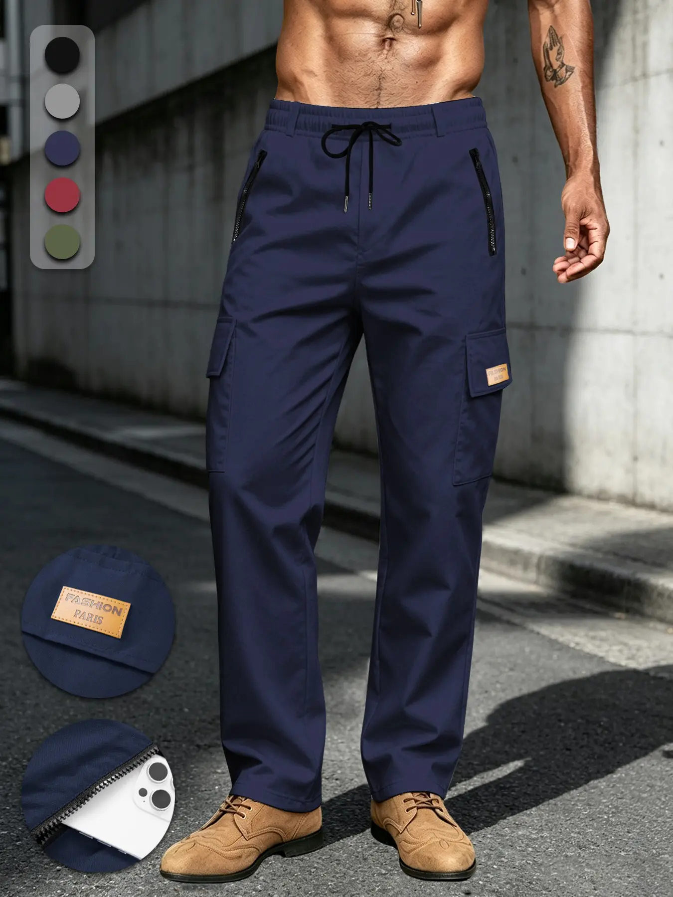 Men's Fashion Work Pants, Lightweight Breathable Comfort, Durable for Sports, Outdoor, Hiking, Daily Wear, Gift Idea, Stylish Essential