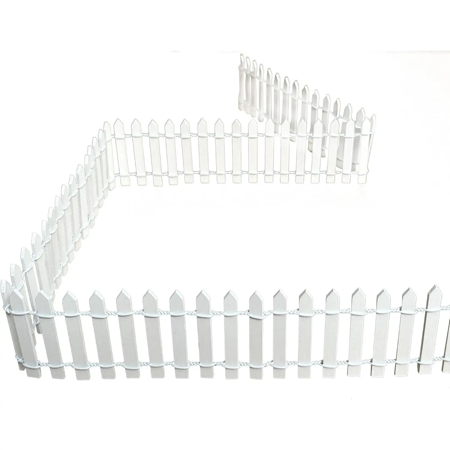 Fairy Garden Miniature Fence Accessories: Decorative White Wooden Picket Fence for Indoor & Outdoor Christmas Village - for  Ages 4 to 8 -  Decor for Christmas and Halloween (White)