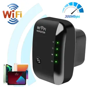 WiFi Signal Booster, 2.4GHz Long Range Wireless Extender, 5000 Sq. Ft Coverage, 300Mbps Network Amplifier, WPS One Key Pairing, Dual Working Mode for Smart Home, Living Room & Bedroom