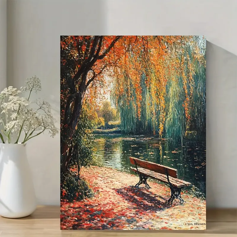 2D flat painting, 1-piece framed Claude Monet <Spring at Giverny> art print, suitable for living room, bedroom, classroom, bar, coffee shop