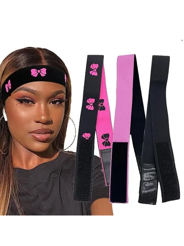 5 Pcs Elastic Bands for Wig, Lace Melting Bow Tie Band, Edge Wrap to Lay Edges Muaby Hair