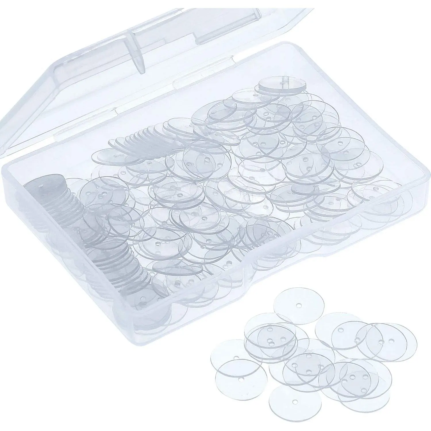 200 count Clear Disc Pads to Stabilize Earrings, Plastic Discs for Earring Backs