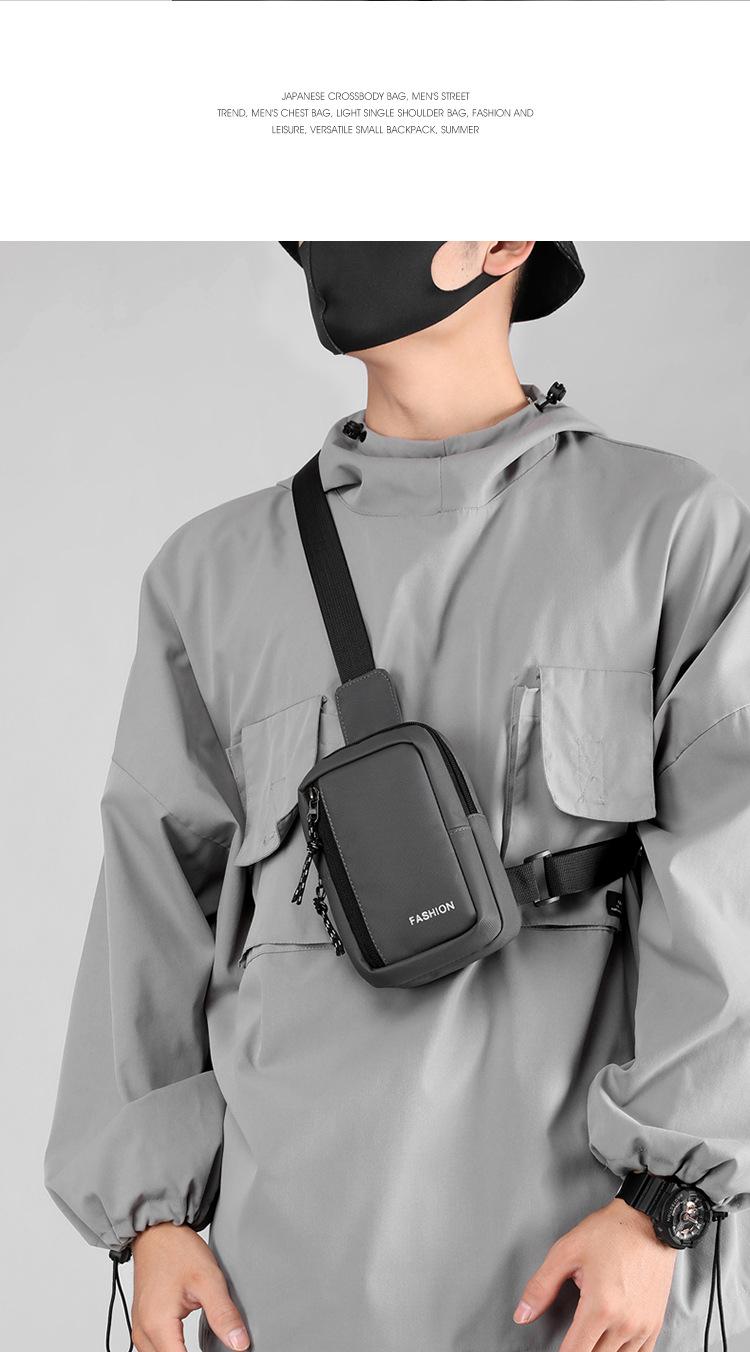 2026 New Leather Chest Bag for Men, Single-Shoulder Small Backpack, Water-Resistant Travel Sports Backpack, Crossbody Chest Bag, Travel Small Backpack