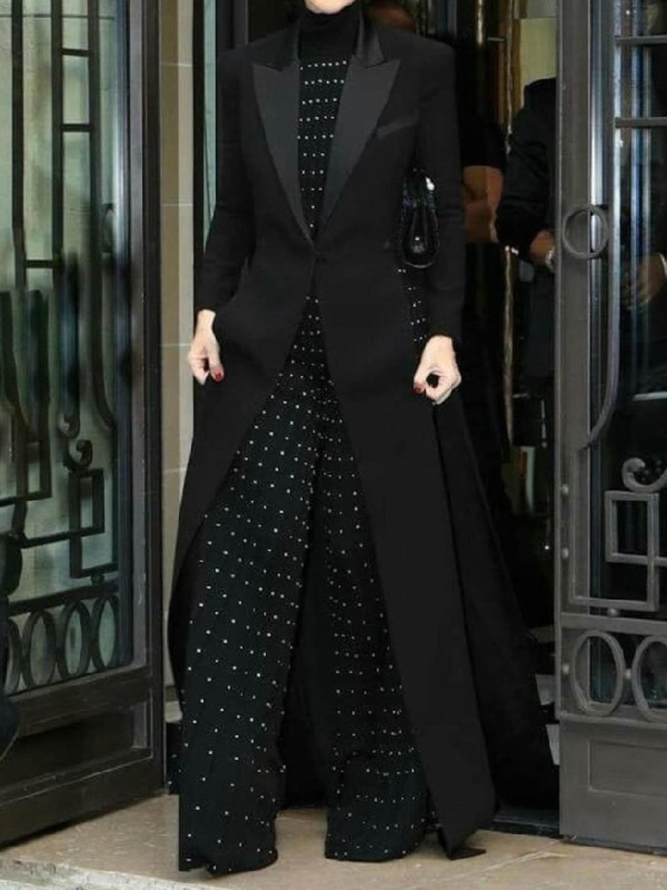 Women's Solid Color Open Front Long Coat, Elegant Fashion Long Sleeve Outerwear for Daily Outdoor Wear, Ladies Clothes for Summer, Womenswear