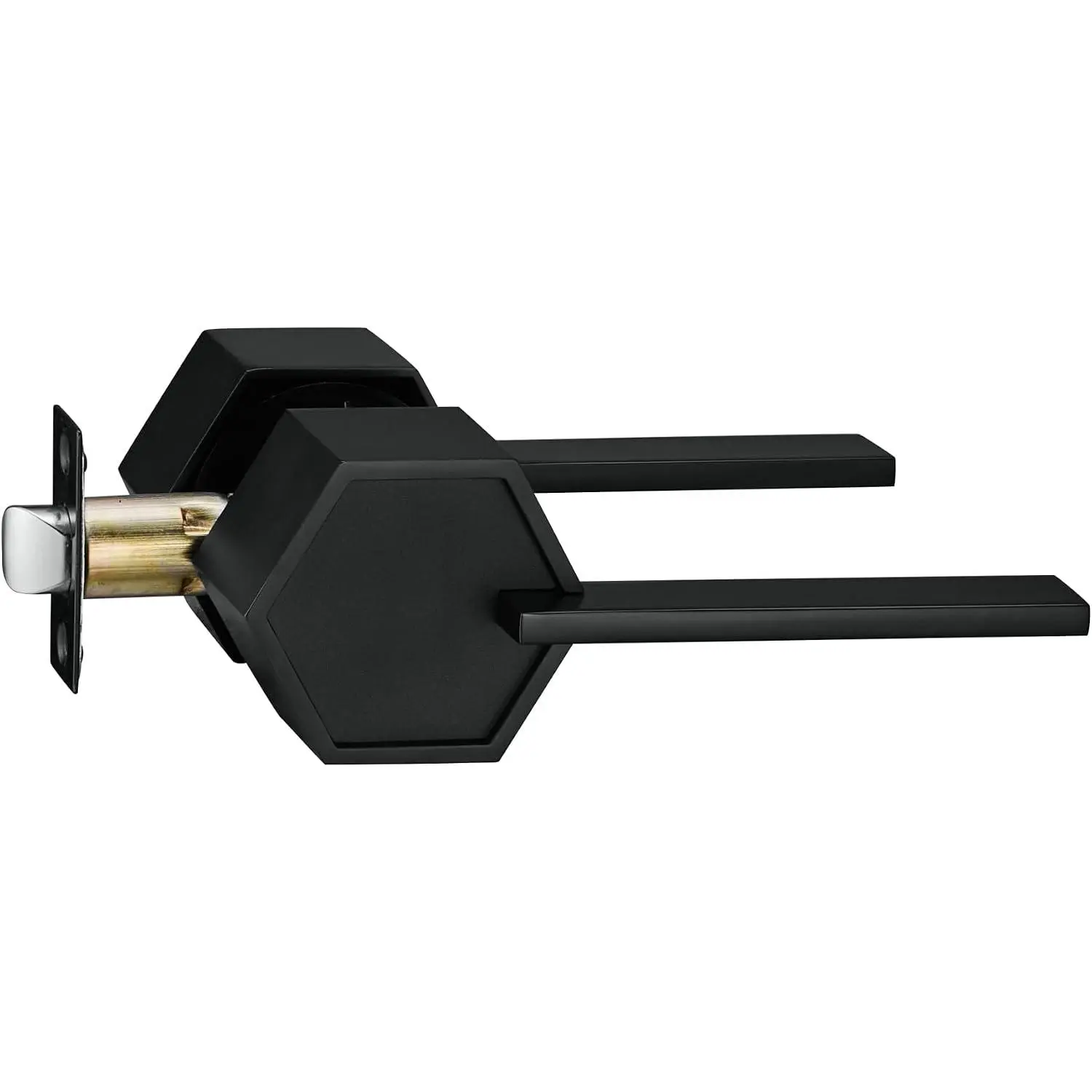 Zero Gravity Metro Series Passage Lever Door Handle Non-Locking Lever Set [for Hallway or Closet Doors] Reversible Heavy Duty – Iron Black Finish