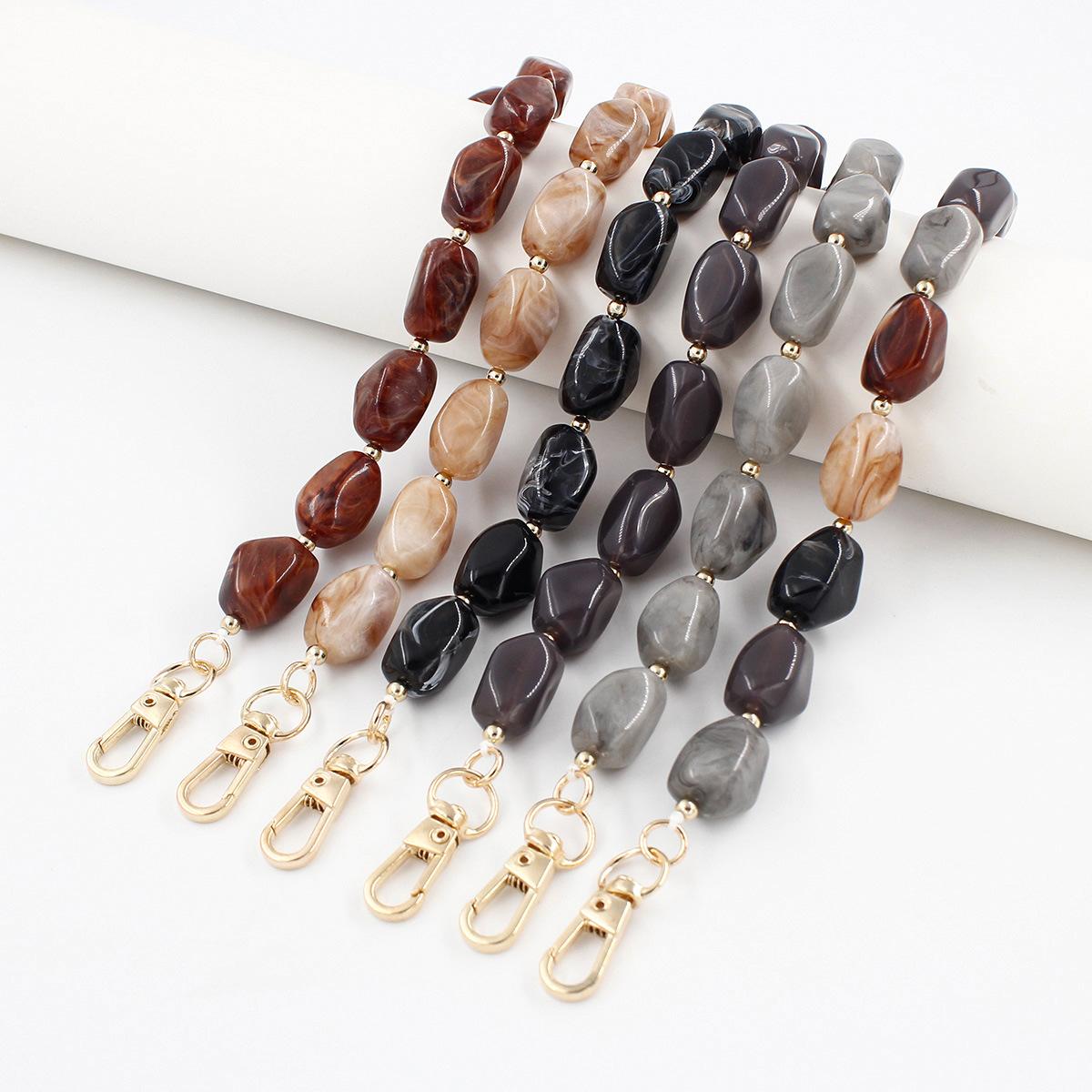 Decorative Bag Chain,Keychains  Beaded Short Bag Chain Handle Acrylic Purse Strap Extender Bag Straps with Lobster Clasp for Underarm Bag Clutch Handbag Tote