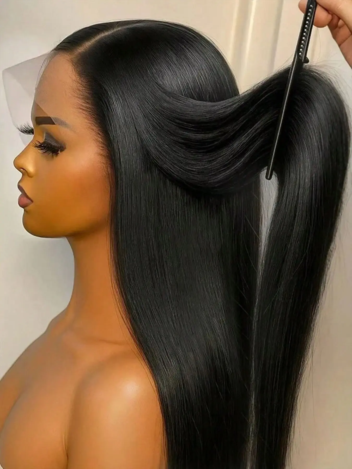 [40in=$33.11] 40 Inch 13x4 Synthetic Lace Front Wigs For Women 200% Density Heat-Resistant Hair 13x4 HD Transparent Lace Frontal Wigs Wigs Pre Plucked For Women's Daily And Holiday Occasions Wig Natural Looking Wigs