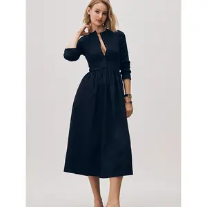 Long-sleeve Cardigan Midi Skirt