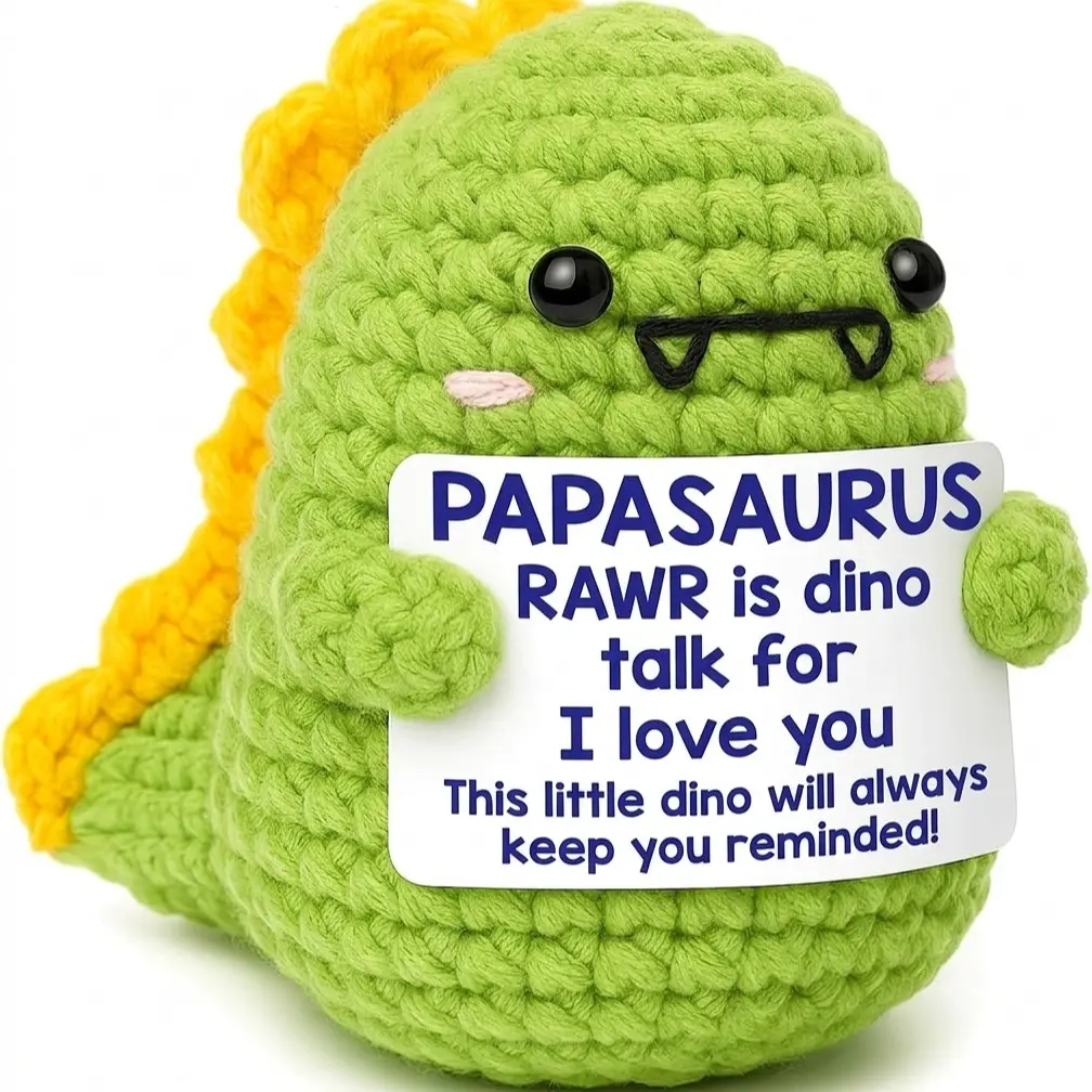 Handmade Crochet Mini Fathers Day Dad Gifts, Dinosaur Gift for Daddy, Father's Day Birthday Gift Ideas, From Daughter Son Wife