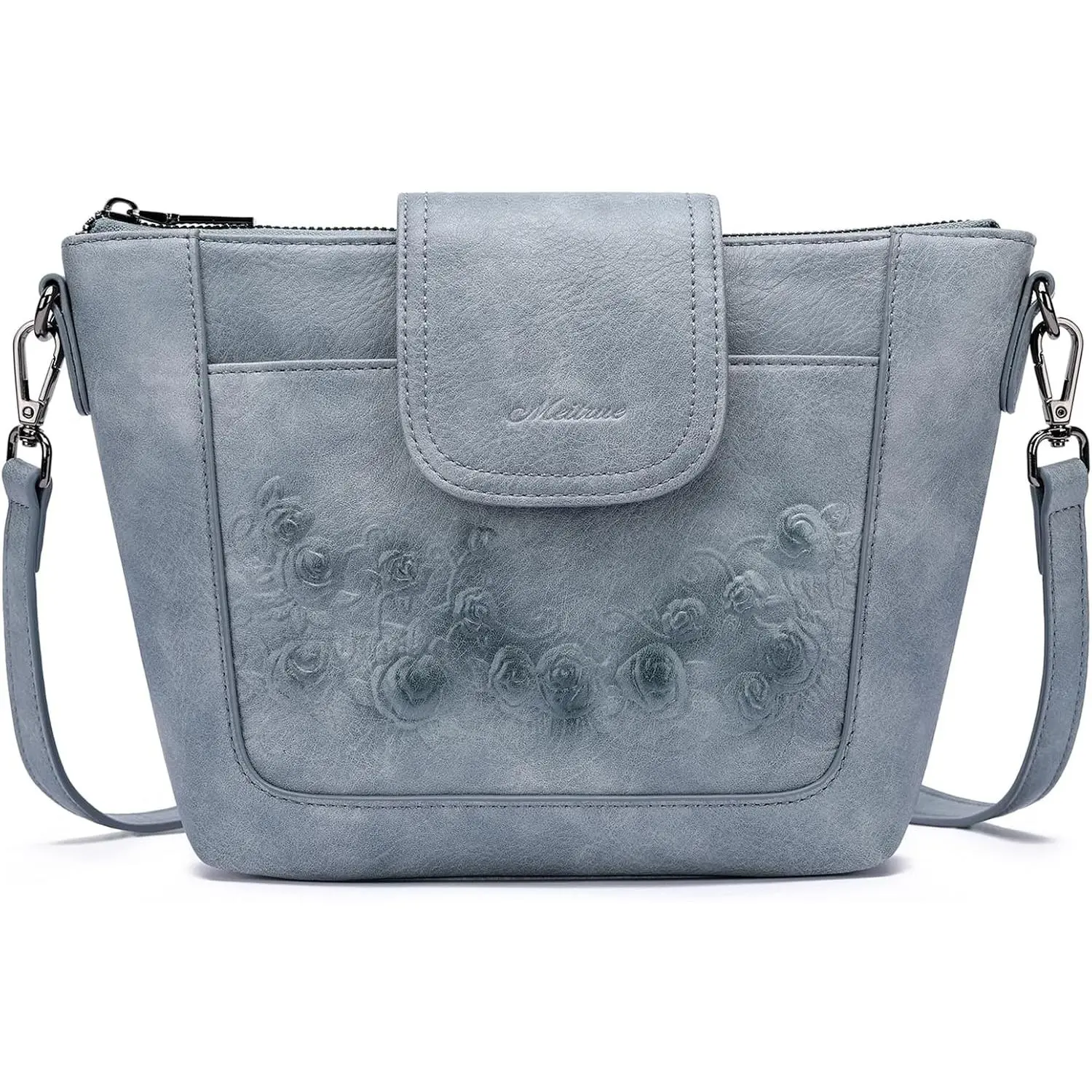 Women's Small Vegan Leather Crossbody Bag - Multi-Pockets, Durable, Chic, Adjustable Strap, Small Purse for Thanksgiving, Mother’s Day, Everyday Carry, Casual Women's Shoulder Bag (Cold Wash Safe)