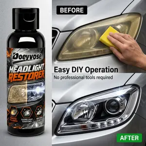 Car Headlight Restoration Liquid, Anti-Yellowing Polish Coating, Restores Brightness, Fixes Motorcycle Headlights, Long-Lasting Clarity, Restoration Formula
