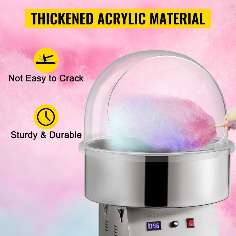 VEVOR 20.5 Diameter Candy Floss Cover for Candy Floss Maker Machine 52cm Dome Shield Cover of Commercial Candyfloss Machine Dome Cover Shield Cover (Cover Only)
