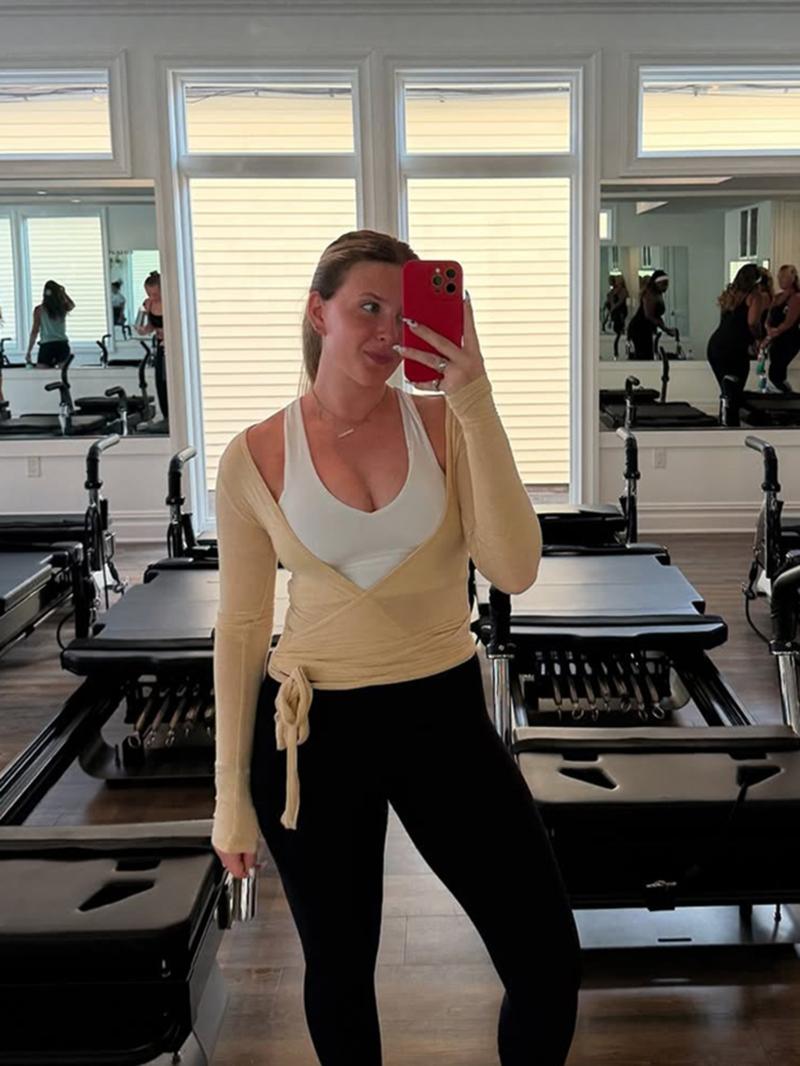 Women's Fashion Solid Color Tie-Front Top, Long Sleeve Sheer Lace Cardigan, Lightweight Spring & Fall Layering Piece, Casual Wear