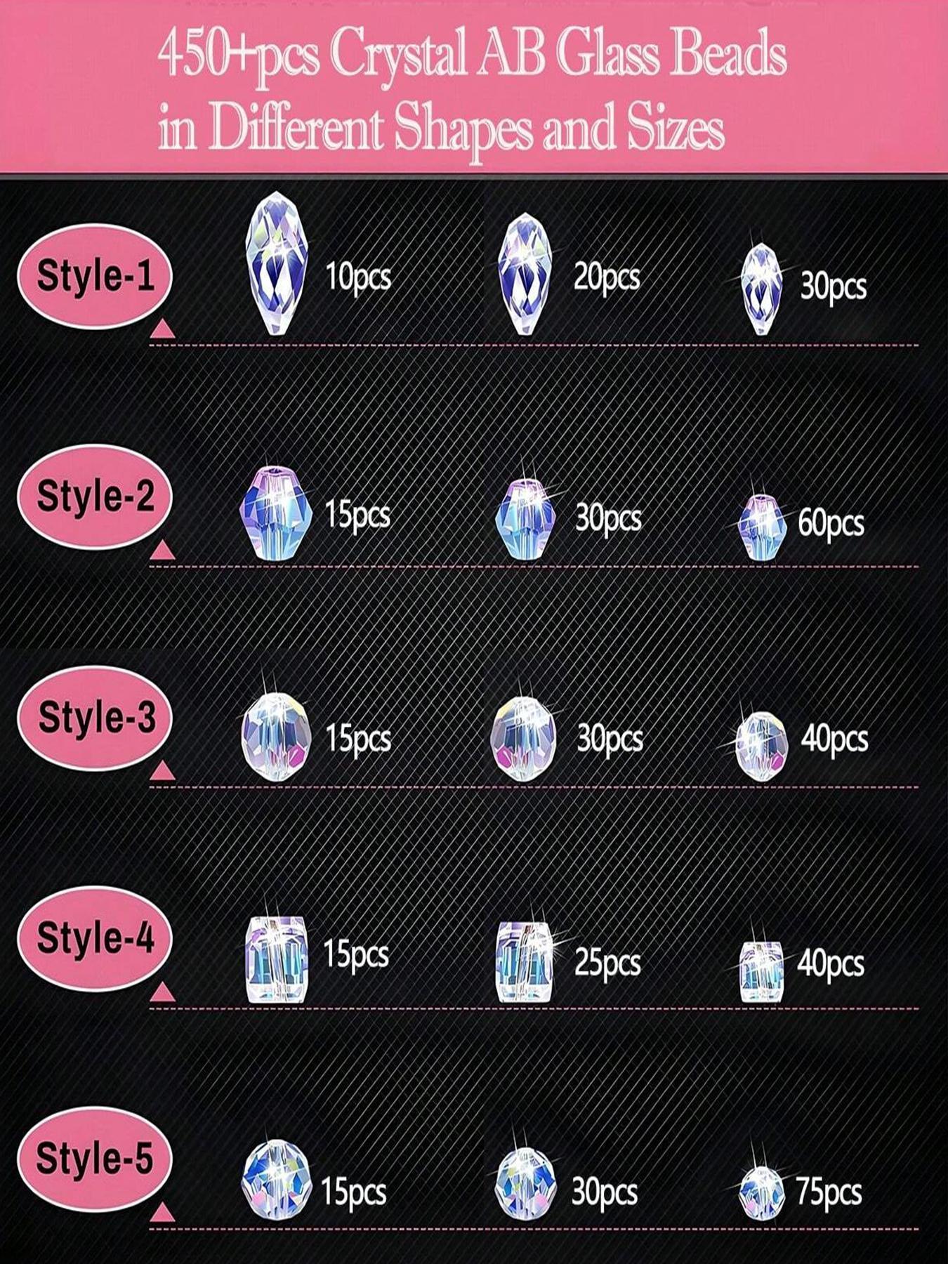 Glass Beads Set, Mixed Color Beads for DIY Jewelry Making, DIY Jewelry Making Supplies for Bracelet Necklace Earrings