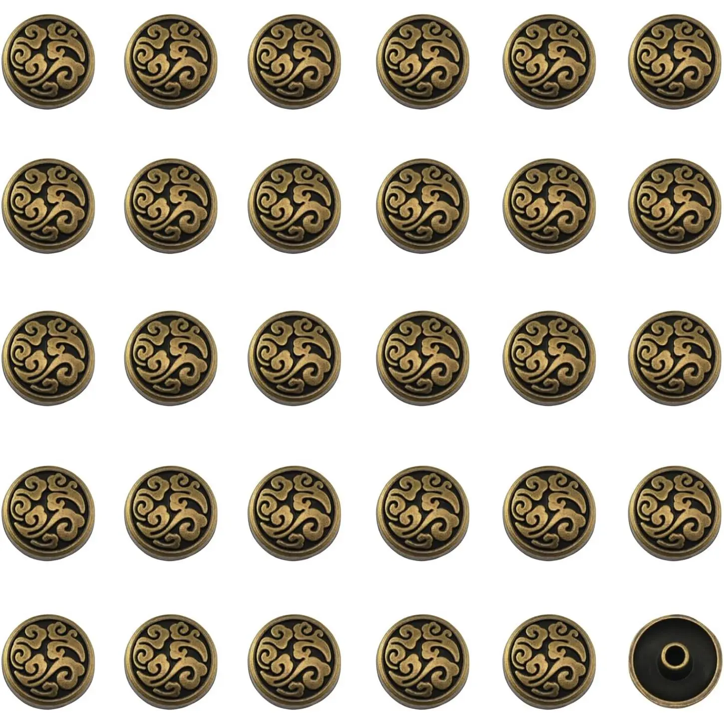 15MM Mini Alloy Screw Buckle, 30-Count Antique Bronze Decorative Buckle for Luggage, Leather Goods, Handbag Accessory, DIY Bag Accessories & Hat Decoration
