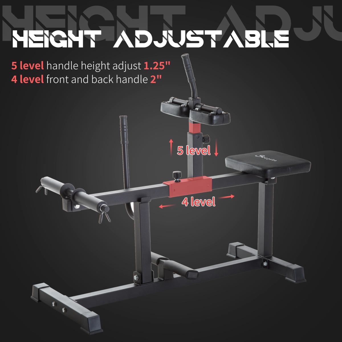 [Fahuac] Soozier Adjustable Seated Calf Raise Machine, Leg Machines Home Gym for Calf Waist Arm Training, 440 lbs Capacity, Dual Olympic Weight Posts, Non-Slip Foot Plate