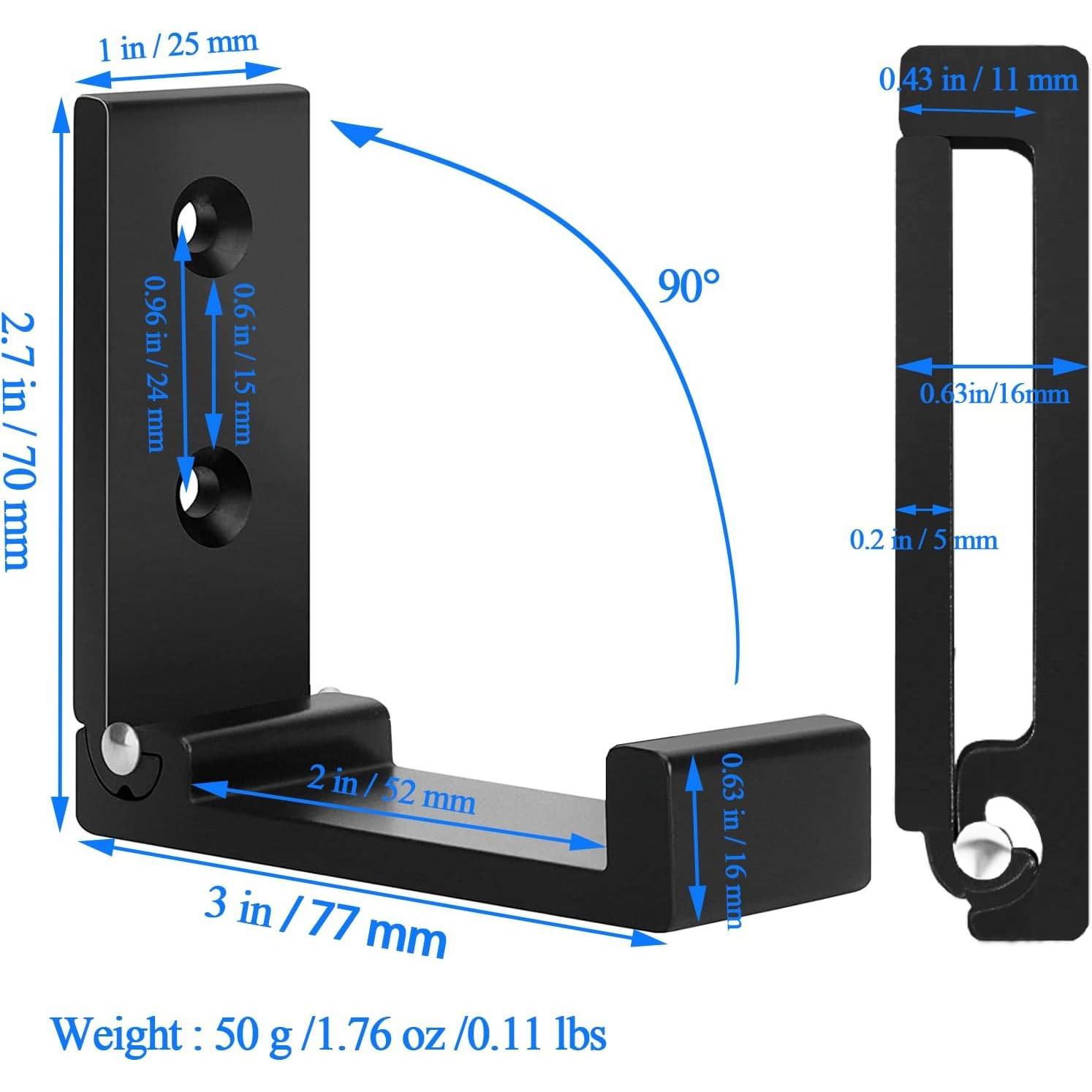 Folding Coat Hooks 6 count Foldable Hook Wall Mounted for Hanging Coat, Jacket, Towel Heavy Duty Wall Hooks  Alloy Fold up Hooks Headphones Holder Bearing Load 33lb (Black)