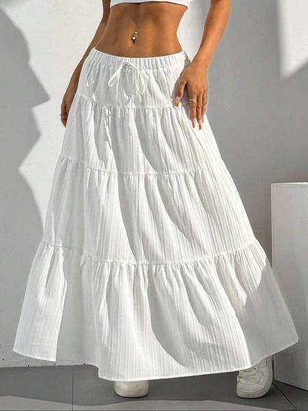 1 piece white bow Valentine's Day date sweet casual dress skirt