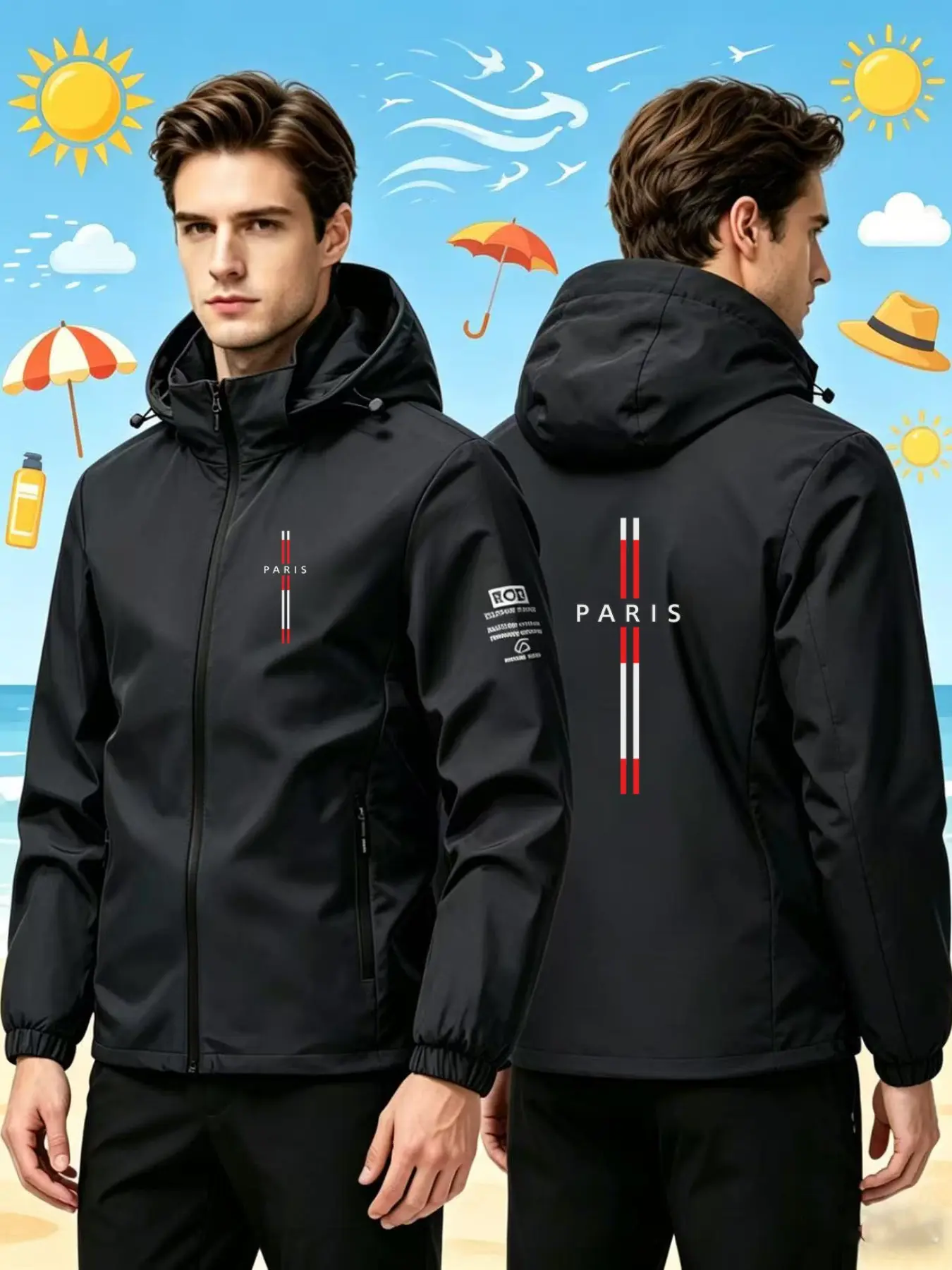 Unisex Windproof Jacket with Hood, Breathable Hiking Coat, Ideal for Camping, Travel, Fall Season, Perfect Birthday Gift