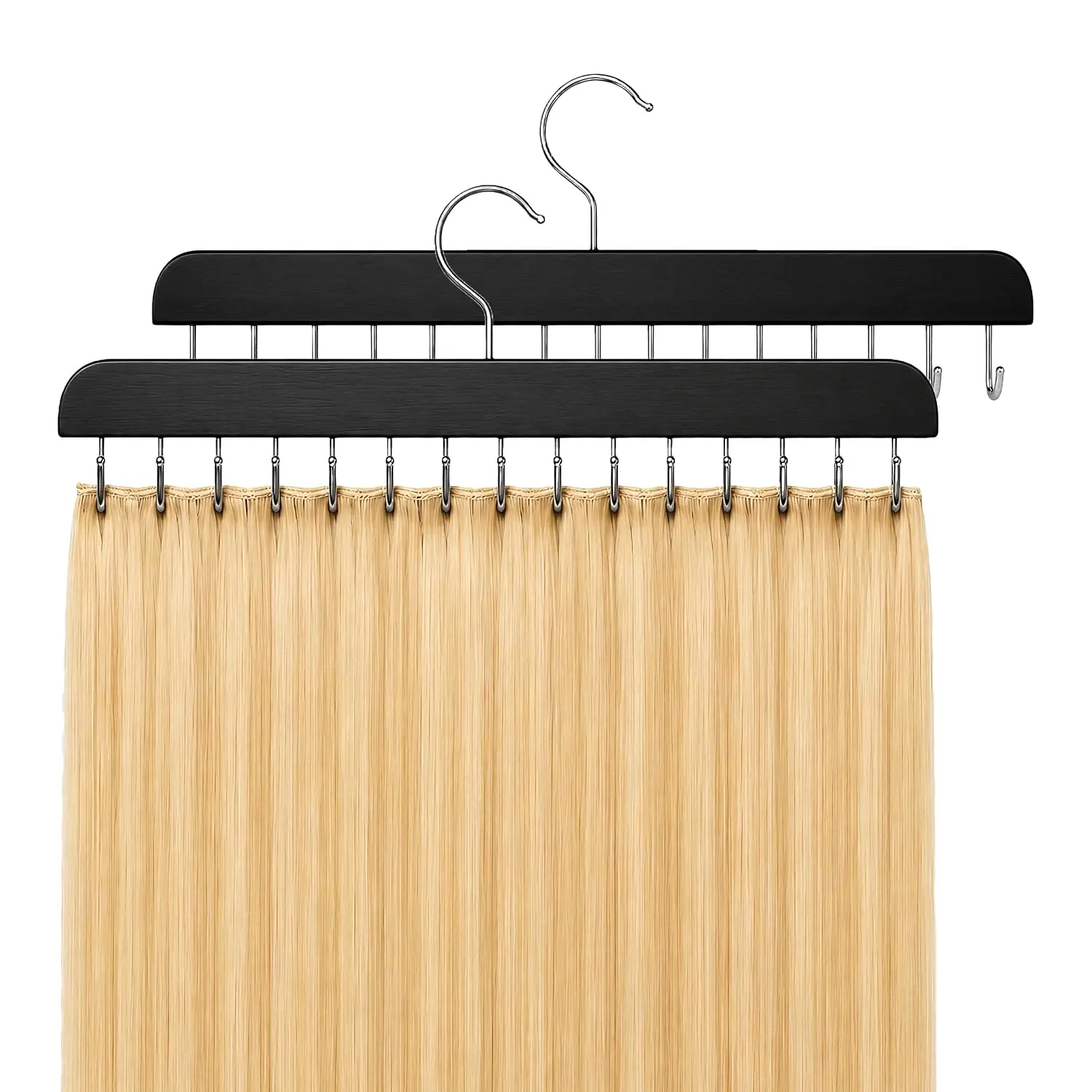 2 Pack Large Hair Extension Hanger Metal Hooks for Hair Extensions |  Metal  Hooks Durable Space Saving Multi Purpose for Hair Extensions Styling Care Storage and Accessories