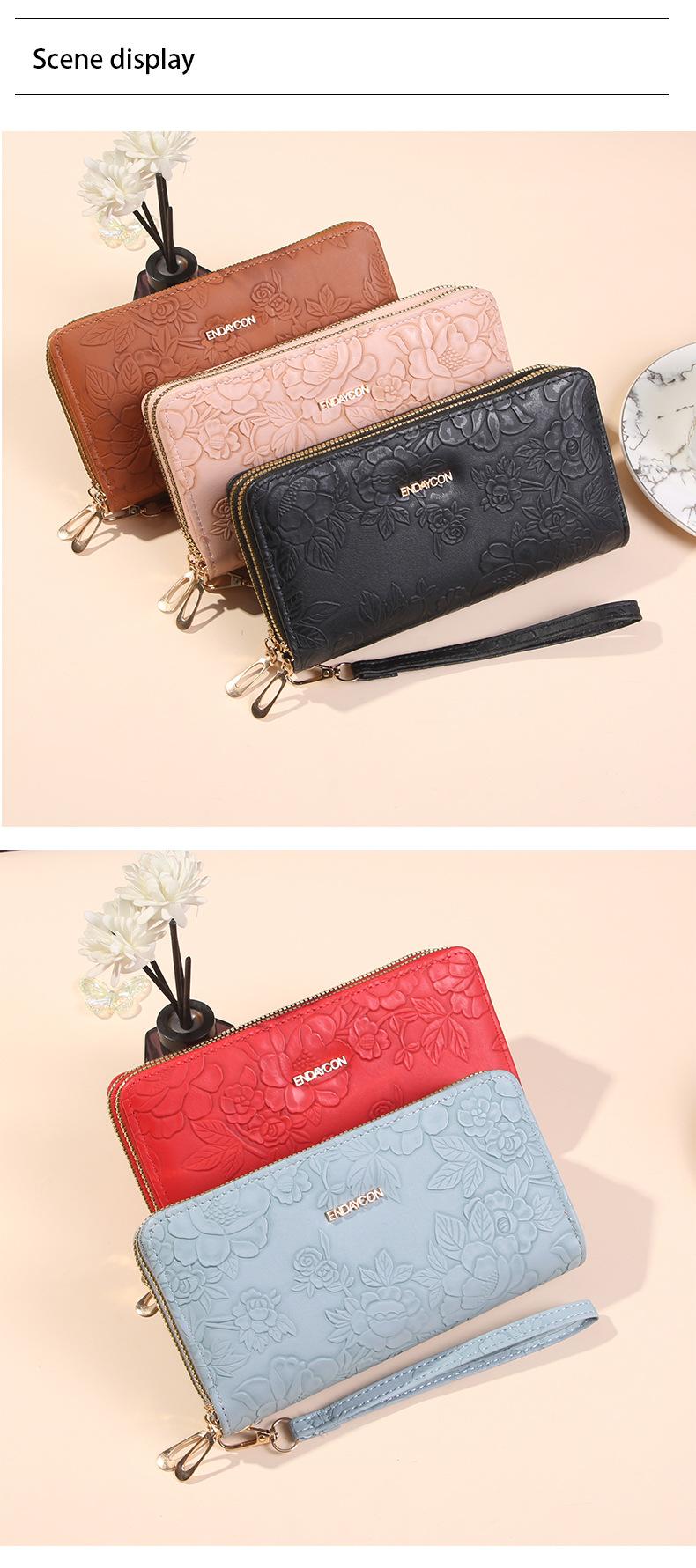 Long Wallet for Women, Large Capacity Zipper Clutch Wallet with Phone Pocket, Stylish Double Layer Wristlet Purse, Lightweight Daily Wallet for Travel, Shopping and Gifts