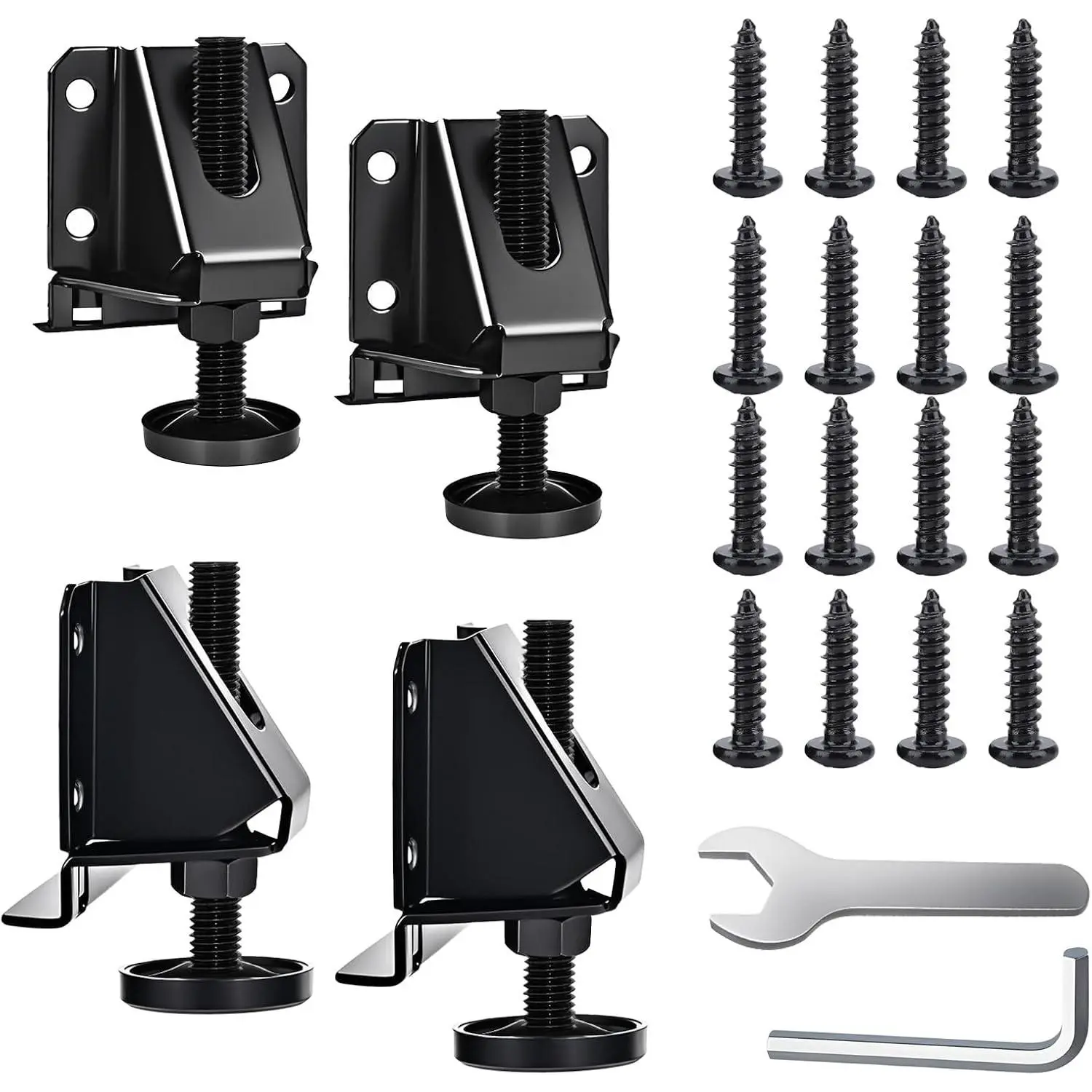 Heavy Duty Leveling Feet, 4 Pack Adjustable Furniture Levelers with 1320LB Capacity, 2" Height Adjustment, No-Flip Furniture Installation – Hex Nut Design for Flawless Leveling