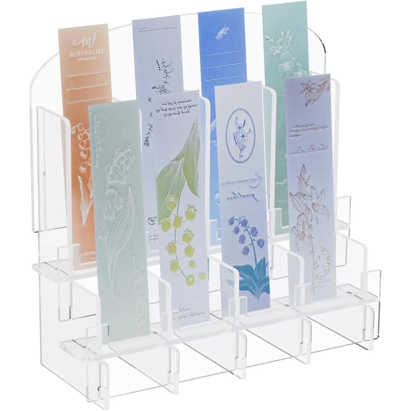 Bookmark Display Stand for Vendors, 8 Compartments  Bookmark Display for 2.2'' , Mobile-Friendly Design – Versatile Holder for Craft Fairs, Vendor Booths, and Shops (8C)