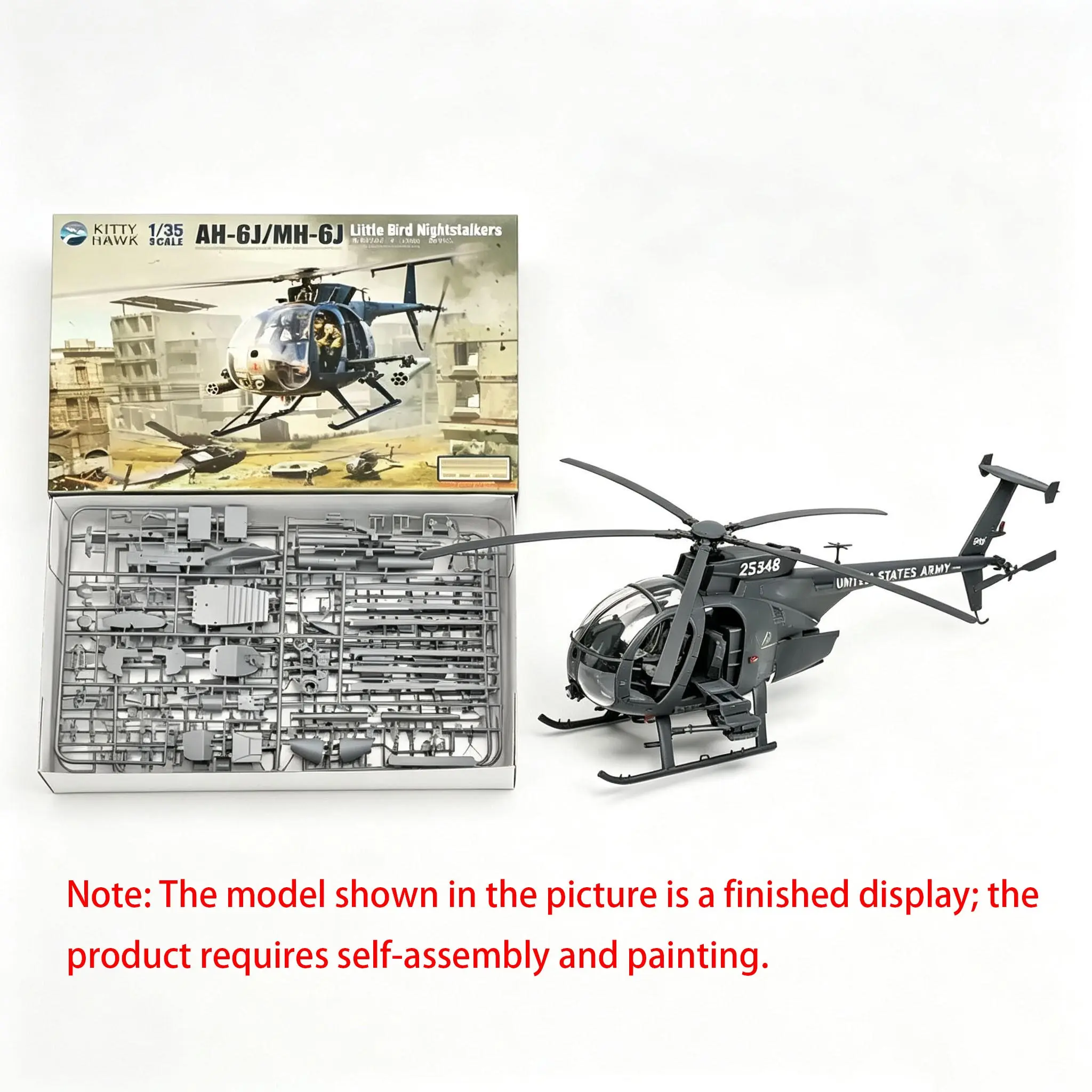 Kitty Hawk 50003 1/35 Scale Ah-6j/mh-6j Nightstalkers Model Kit, Detailed Military Aircraft Hobbyist Gift, No Figure Included, Collectible Model