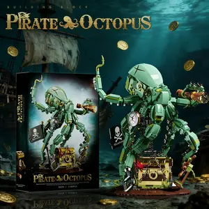 1128pcs Octopus Building Blocks Toy - 3D Puzzle Suitable for Home & Office Decor, Octopus Model with Bricks, Birthday/Christmas Gift for &, Creative Learning for And