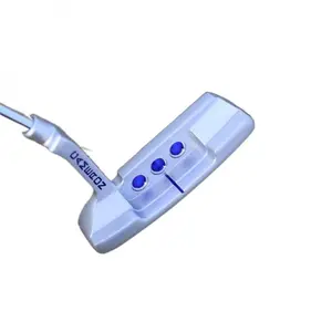 Golf putter, straight blade type, with cover, stainless steel, integrated balance