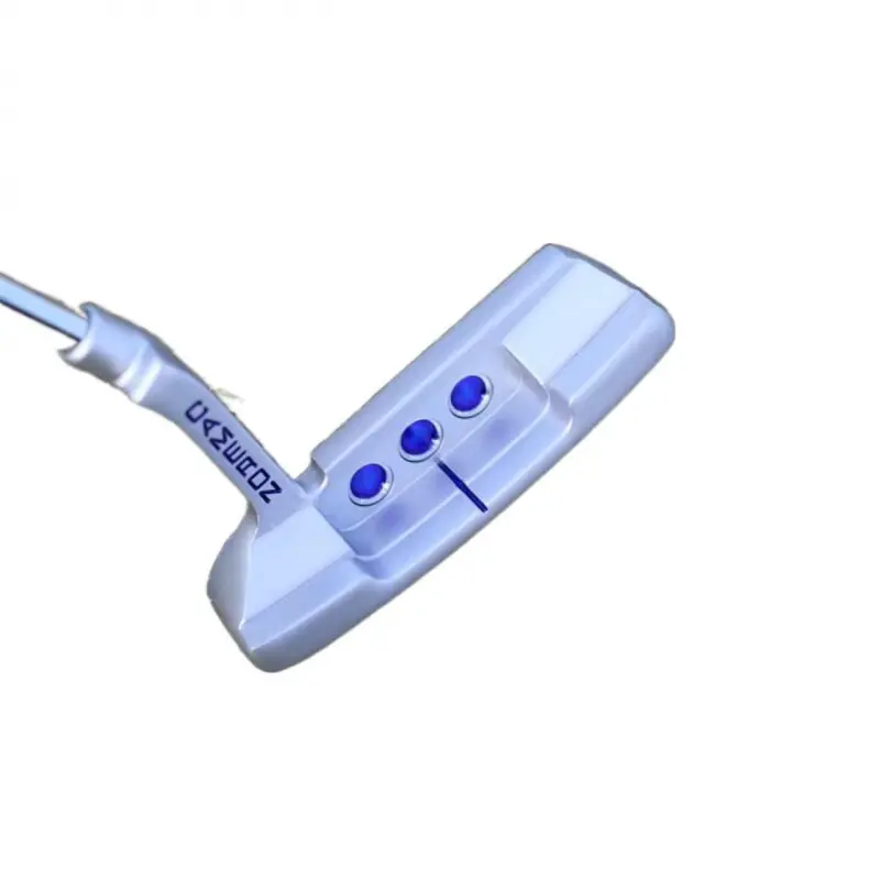 Golf putter, straight blade type, with cover, stainless steel, integrated balance