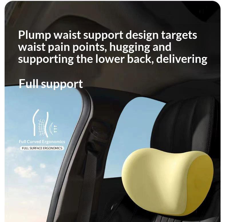 Car headrest and lumbar support for drivers, memory foam waist support for long-term sitting, car shoulder pillow, car accessories