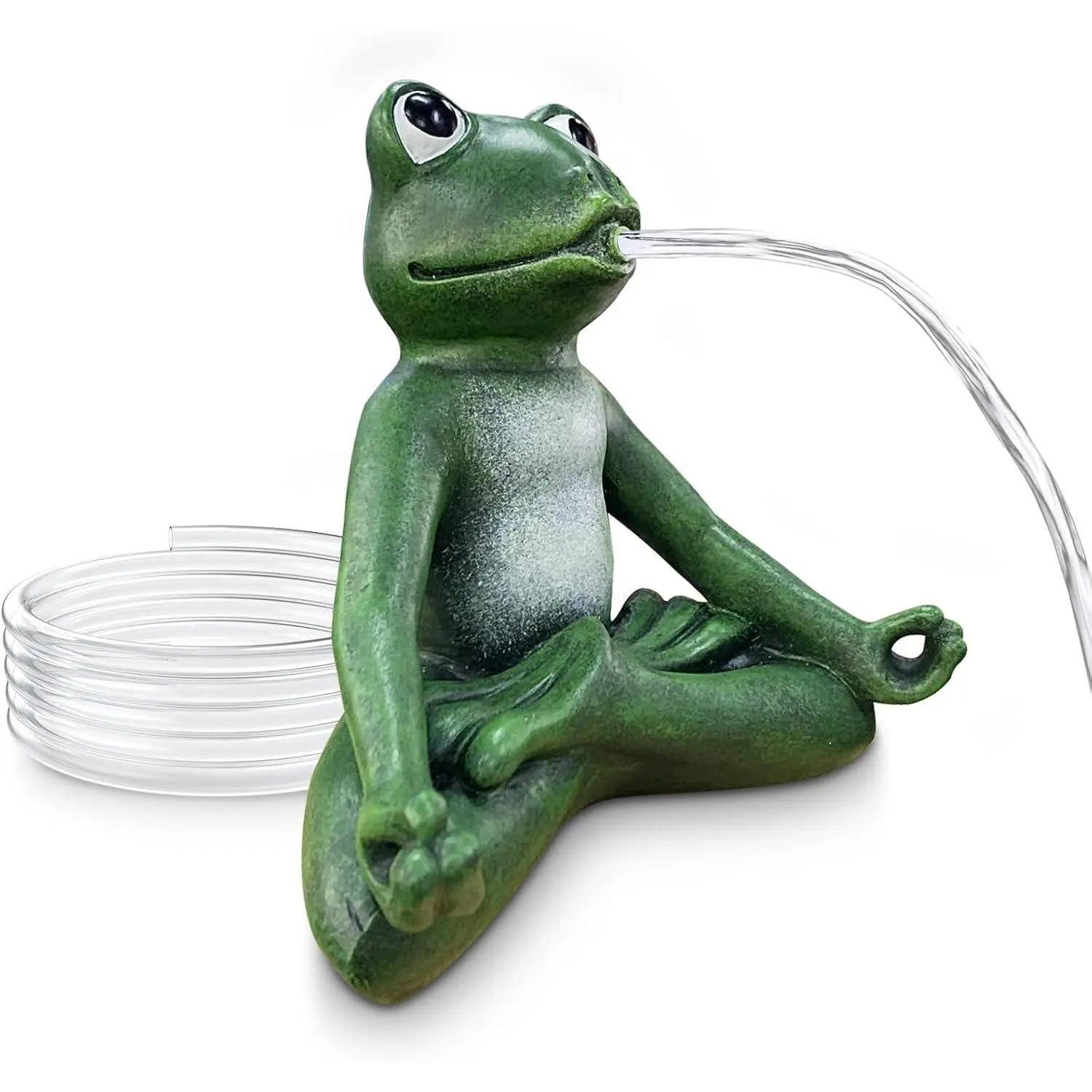Zen Meditation Frog Spitter Fountain for Water Feature | Pond Spitter Frog Fountain with Clear Tubing, Never Rust or Crack for Ponds, Water Gardens N9711