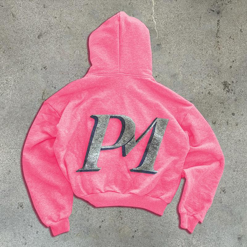 NewEuropean and American Style Street Money Pattern Printed Hoodie Unisex Loose Zipper Sweatshirt_outdoor sport