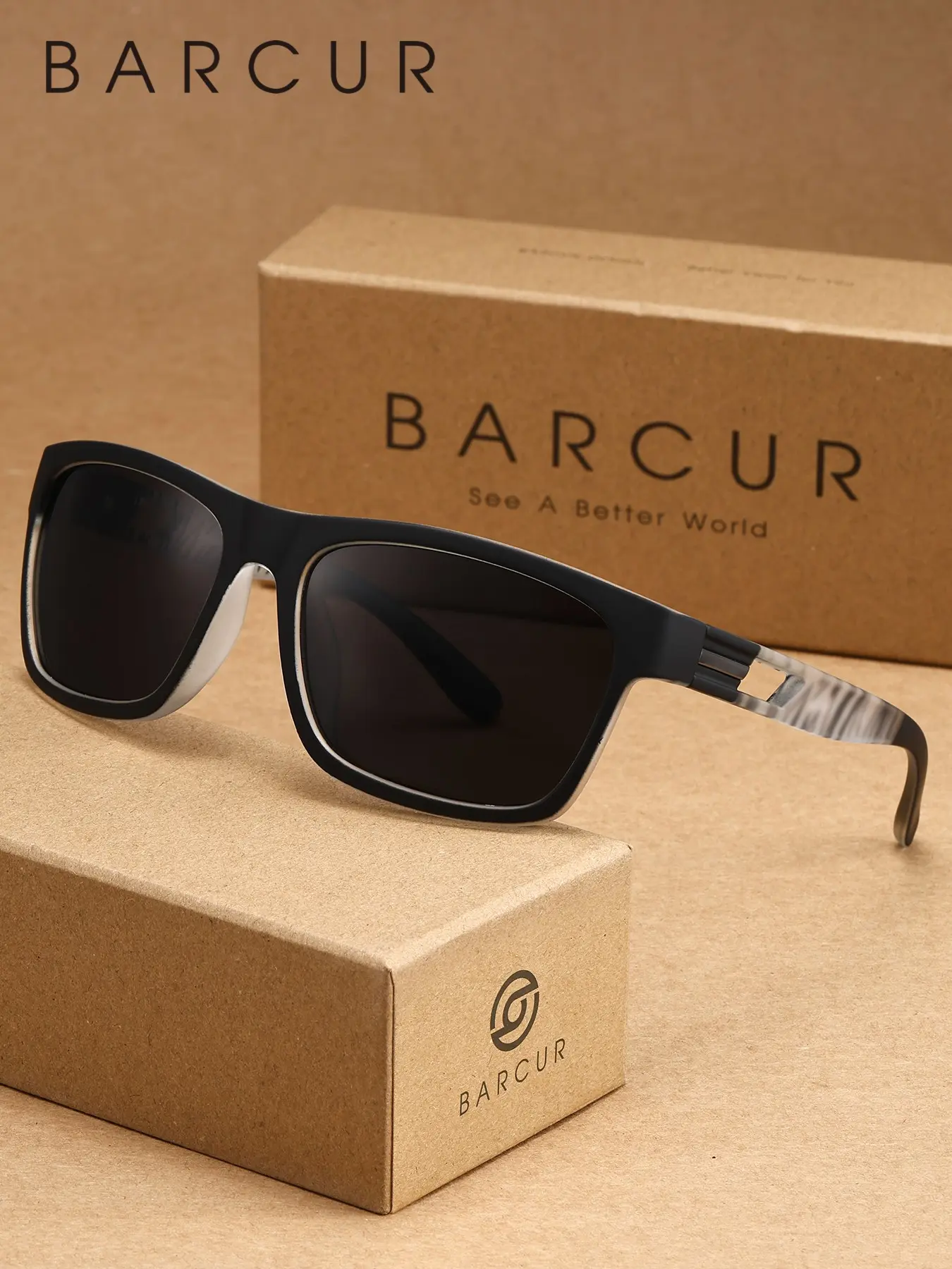 BARCUR Trendy Polarized Sunglasses UV Protection Men Women Square Style Driving Outdoor Daily Glasses Square Frame Sunglasses