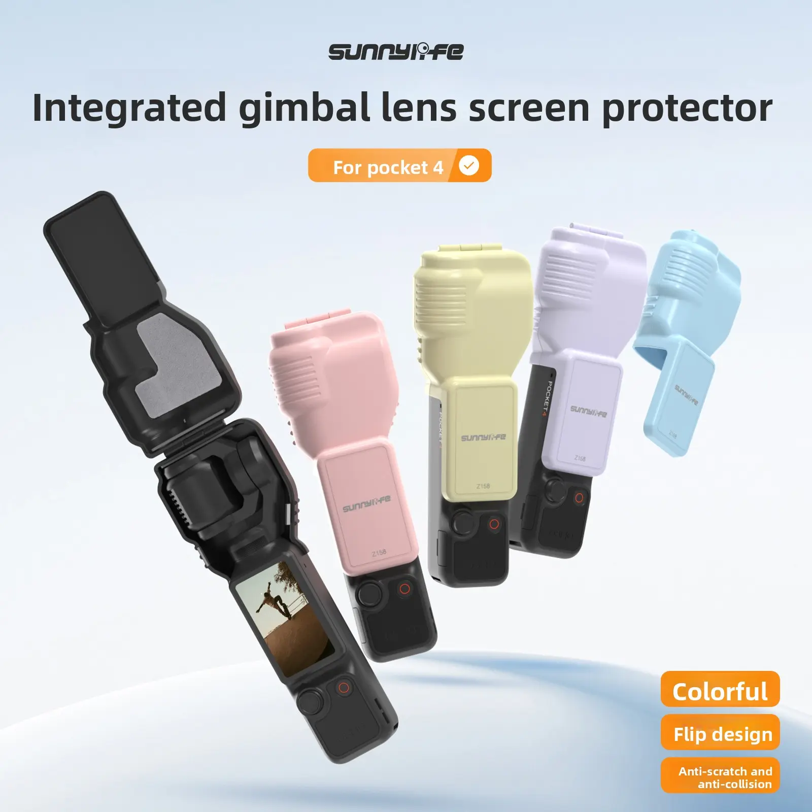 Sunnylife Pocket 4 Protective Case Pocket 4 Gimbal Lens Screen Protective Cover Candy Color Case Accessories