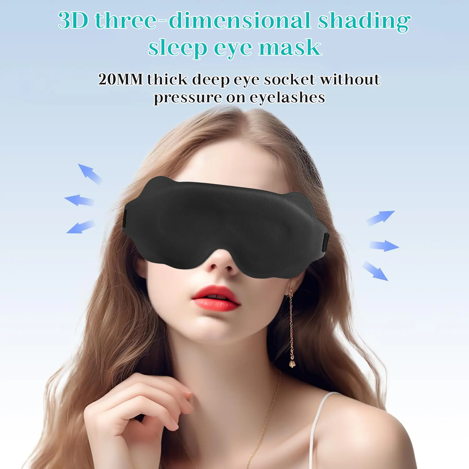 3D Sleep Mask for Lash Extensions, 100% Blackout Contoured Eye Mask Zero Pressure, Breathable Blindfold.