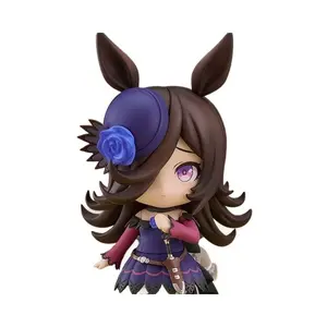 Multi-Style Horse Ear Racing Girl Chibi-Style PVC Plastic Anime & Manga Mini Figure Kit - Cute Collectibles, Anti-Slip Stable Placement Cartoon Character Display Ornament for Fans’ Bedroom Desk, Hobby Small Birthday Gift
