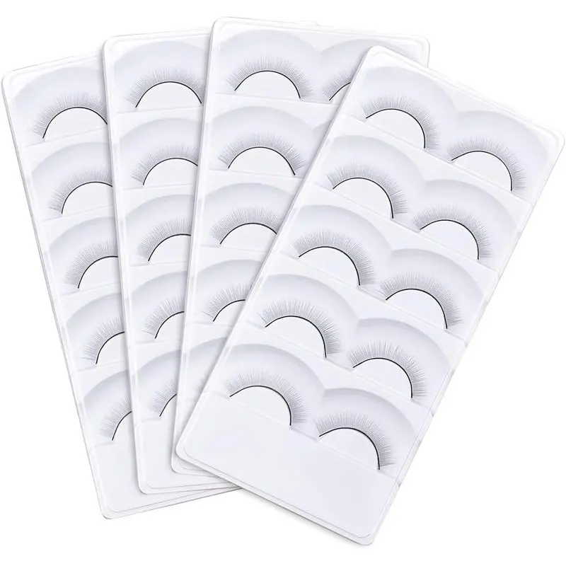 20 Pairs Training Eyelashes, Self Adhesive Practice Lashes for Teaching Eyelash Extensions, Eyelash Extension Training Kit for Mannequin Head