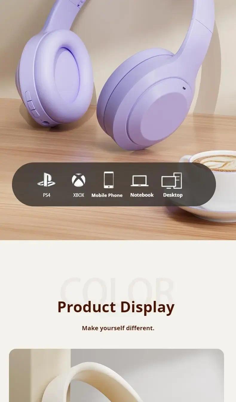 2026  Over wireless Ear HIFI Stereo M5 Headsets  Bluetooth 5.3 game Headphones Sports Gaming Earphones Support TF/AUX noise reduction comfortable wear dream travel headphones