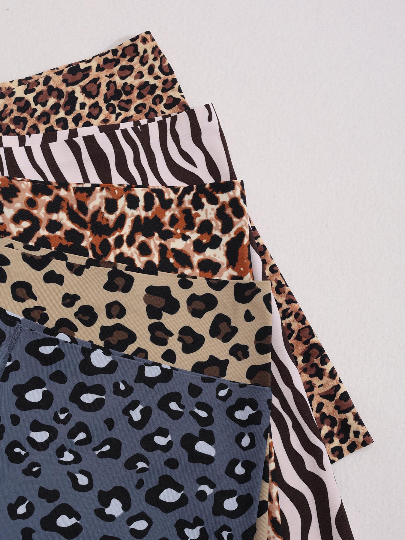 Women's Leopard Print Halloween Seamless Underwear Set, Fitted Mid-Waist Ice Silk Panties, Casual All-Season Comfortable Fit, Soft Breathable Knicker, Fashion Comfy Underwear